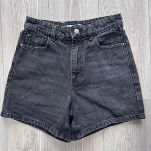 Zara Black High-Rise Denim Shorts